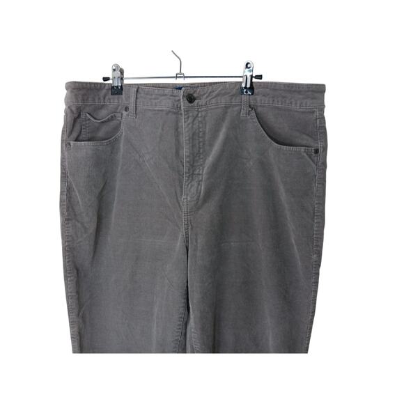 Talbots Gray High Waist Straight Corduroy Dress Pants Size 16 Cotton Blend Zip - Picture 4 of 14